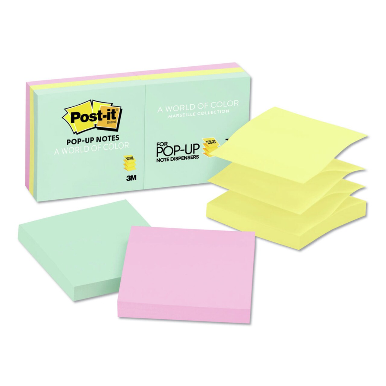 3M 3 in. x 3 in. Original Pop-up Refill - Beachside Cafe Collection Colors (6/Pack)